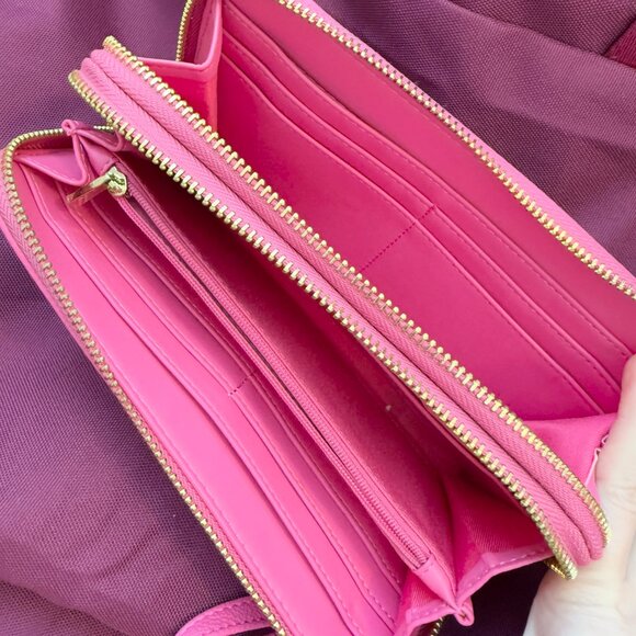 Women No Brand Zip Wallet Snapdragon in Maraschino Pink One Size - Picture 6 of 9